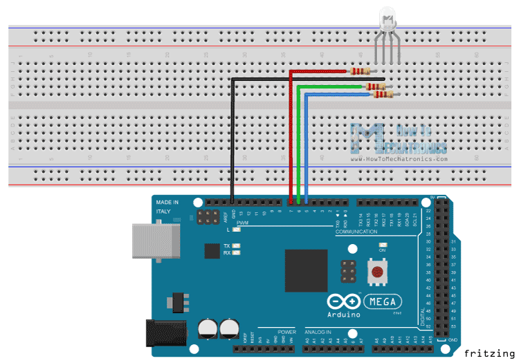 Arduino RGB LED  - 电路图