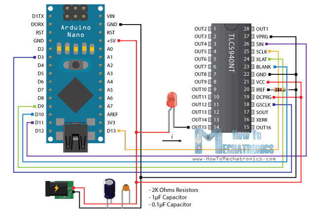 Arduino-and-TLC5940-Wiring——电路图