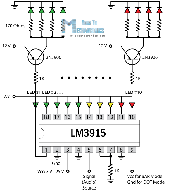 LM3915扩展输出电路原理图