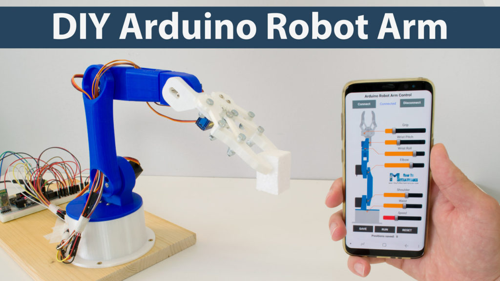 DIY Arduino机器人手臂有智能手机控制