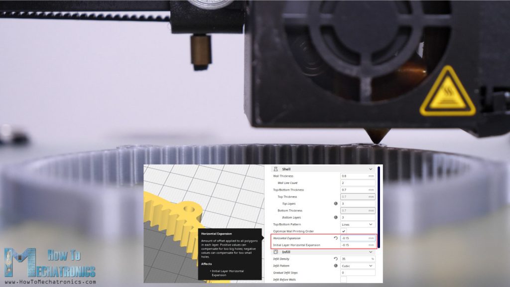 3D打印齿轮 - 水平扩展在切片软件中打开