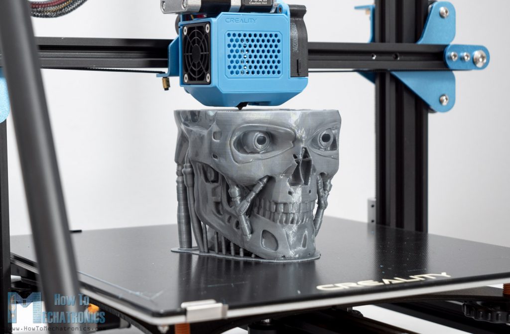 3D打印终结者T-800与银PLA在Creality CR-10 V3