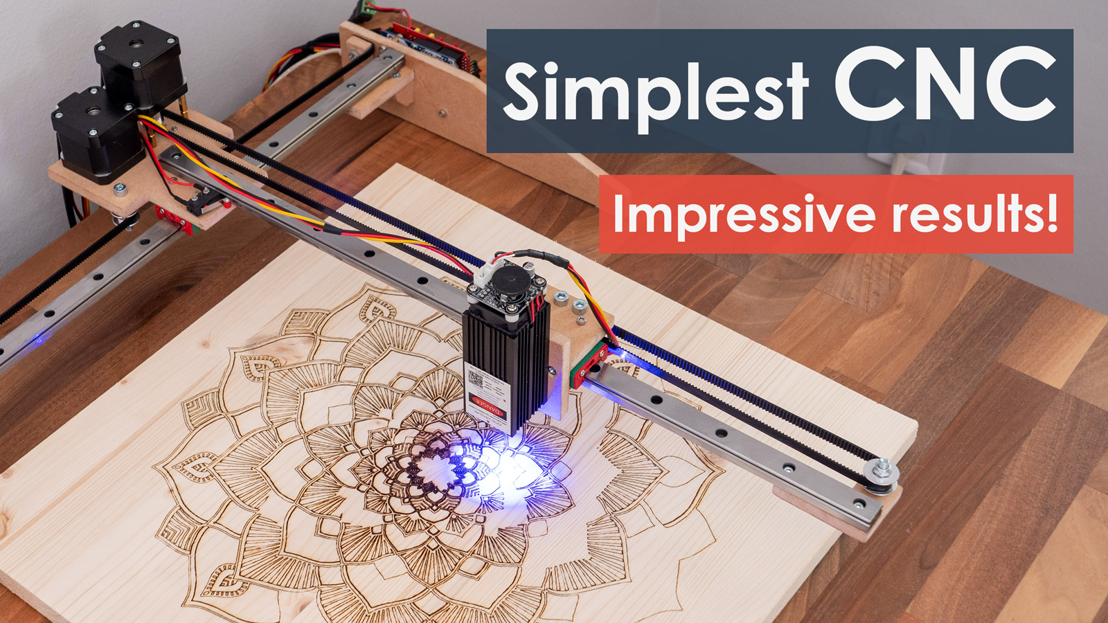最简单的数控机床与最小的部分可能- DIY激光雕刻机